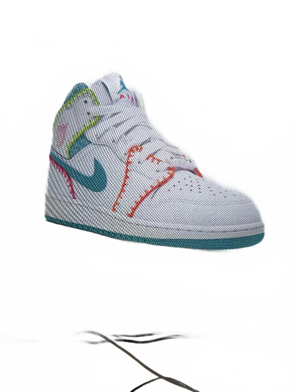 NIB JORDAN 1 MID GS "MULTI KNIT" 6.5Y Free Shipping